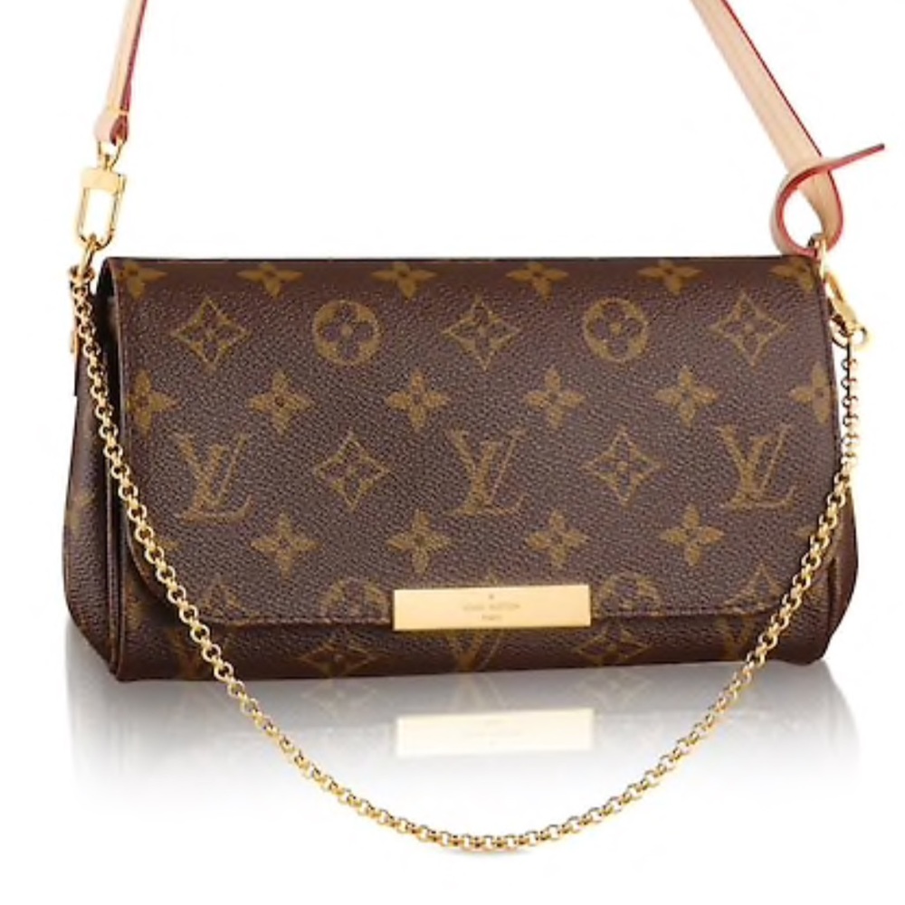 Auth Louis Vuitton favorite cross body canvas bag